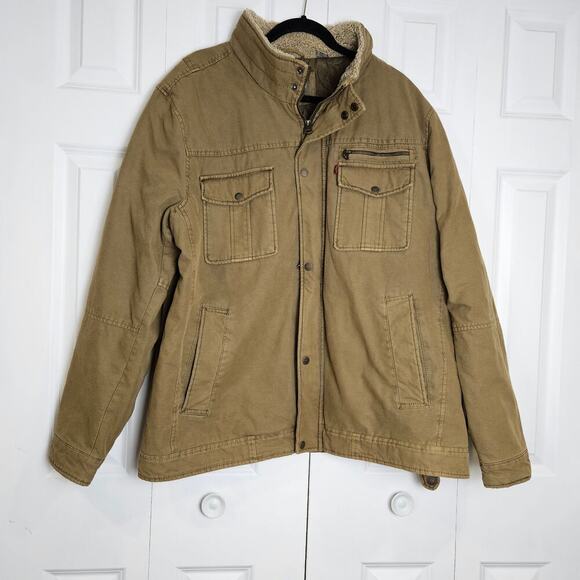 Levi's Men's XXL Canvas Zip-Up Quilt Lined Trucker Jacket Five-Pocket Vintage - Picture 1 of 10